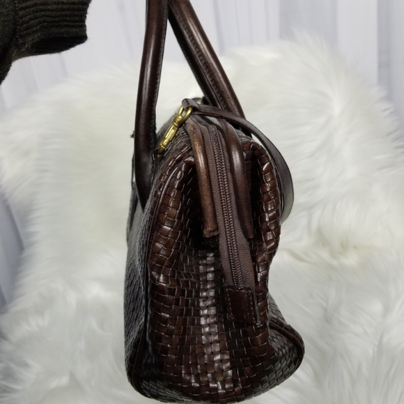 Vintage Leather Brown Woven leather Satchel - Picture 6 of 7